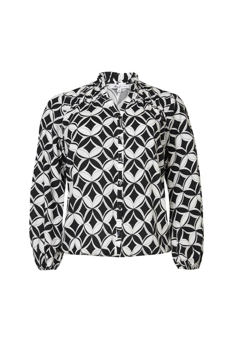 PLUS Miss Etam | Blouse Print Zwart