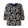 PLUS Miss Etam | Top 3/4 Mouw Print Blauw