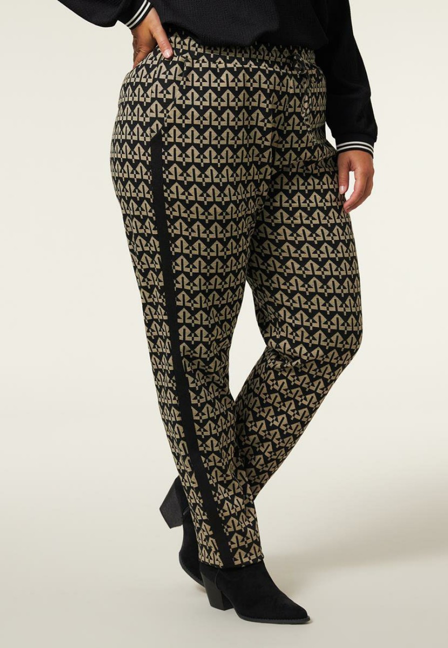 PLUS Miss Etam | Jogger Print Zwart