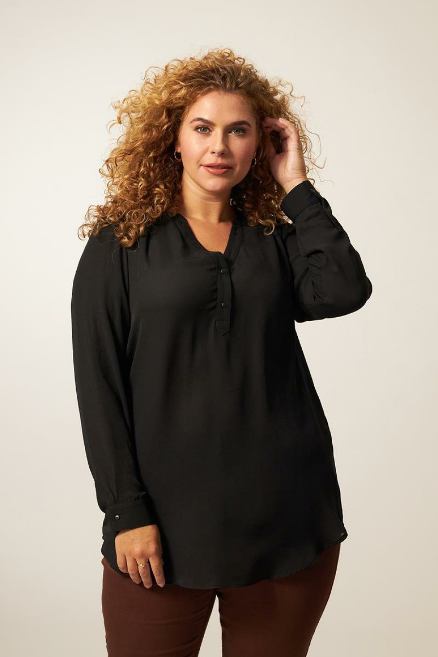 PLUS Miss Etam | Blouse 'Lara' Zwart