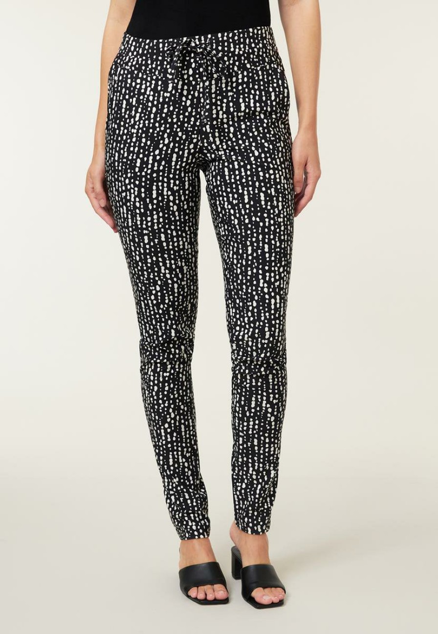 CLOTHING Miss Etam | Jogger Travel Print Zwart 36"