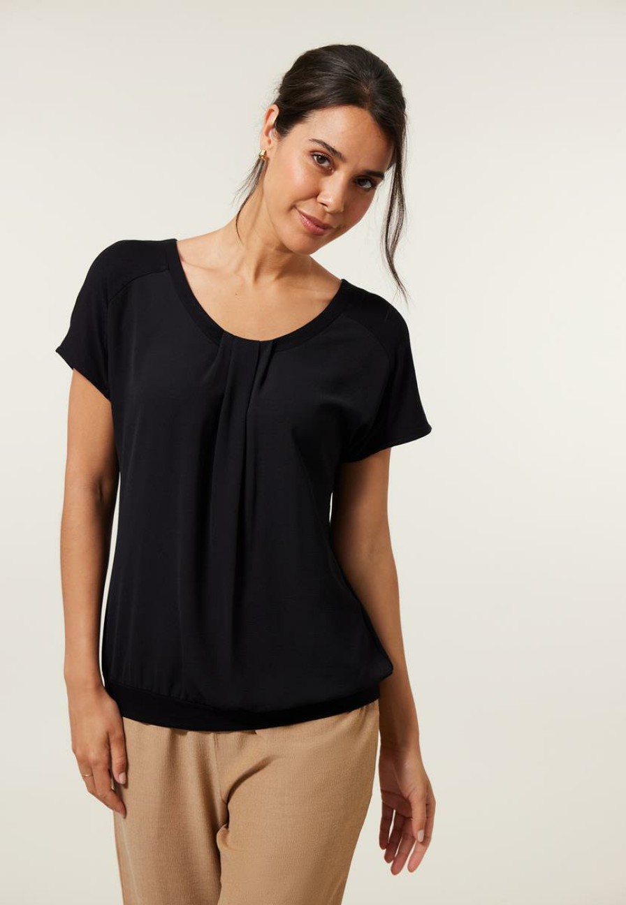 CLOTHING Miss Etam | Top Korte Mouw Zwart