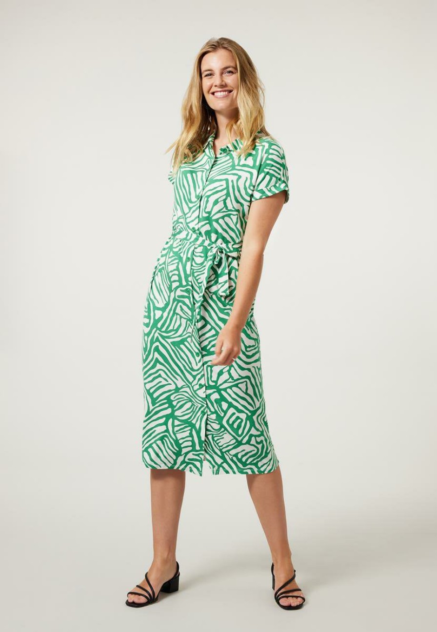 CLOTHING Miss Etam | Jurk Print Groen