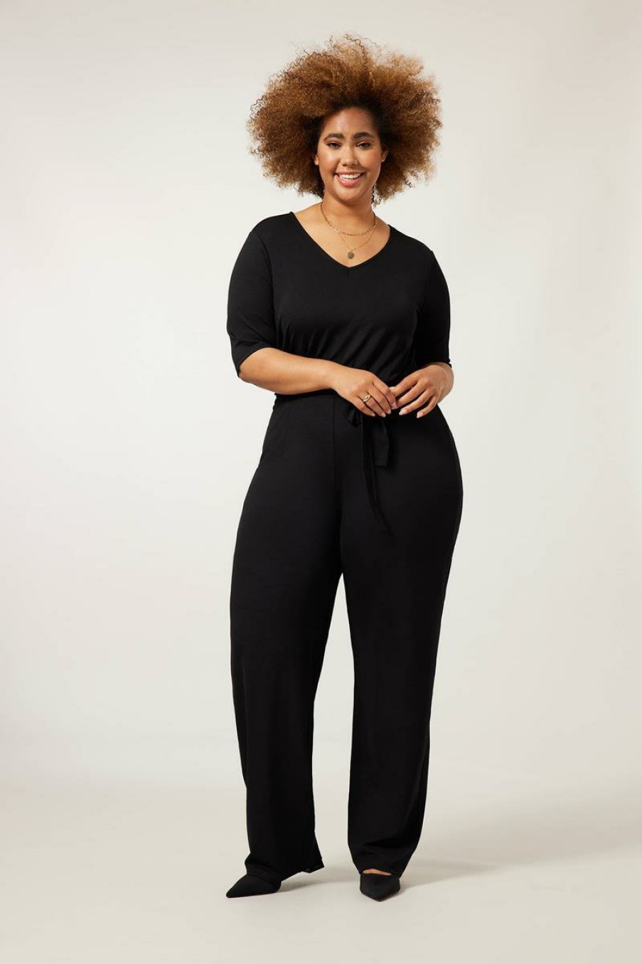 PLUS Miss Etam | Jumpsuit 'Louise' Zwart