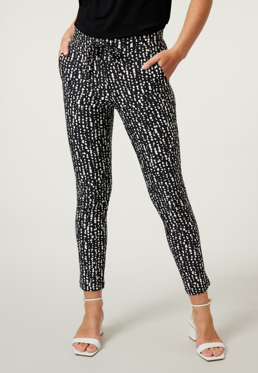 CLOTHING Miss Etam | Jogger Travel Print Zwart