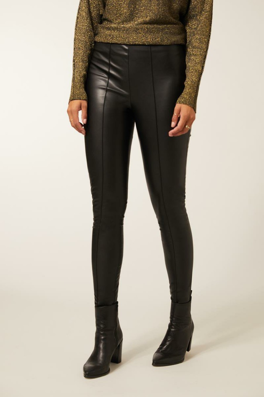 CLOTHING Miss Etam | Legging 'Tiffany' Pu Zwart