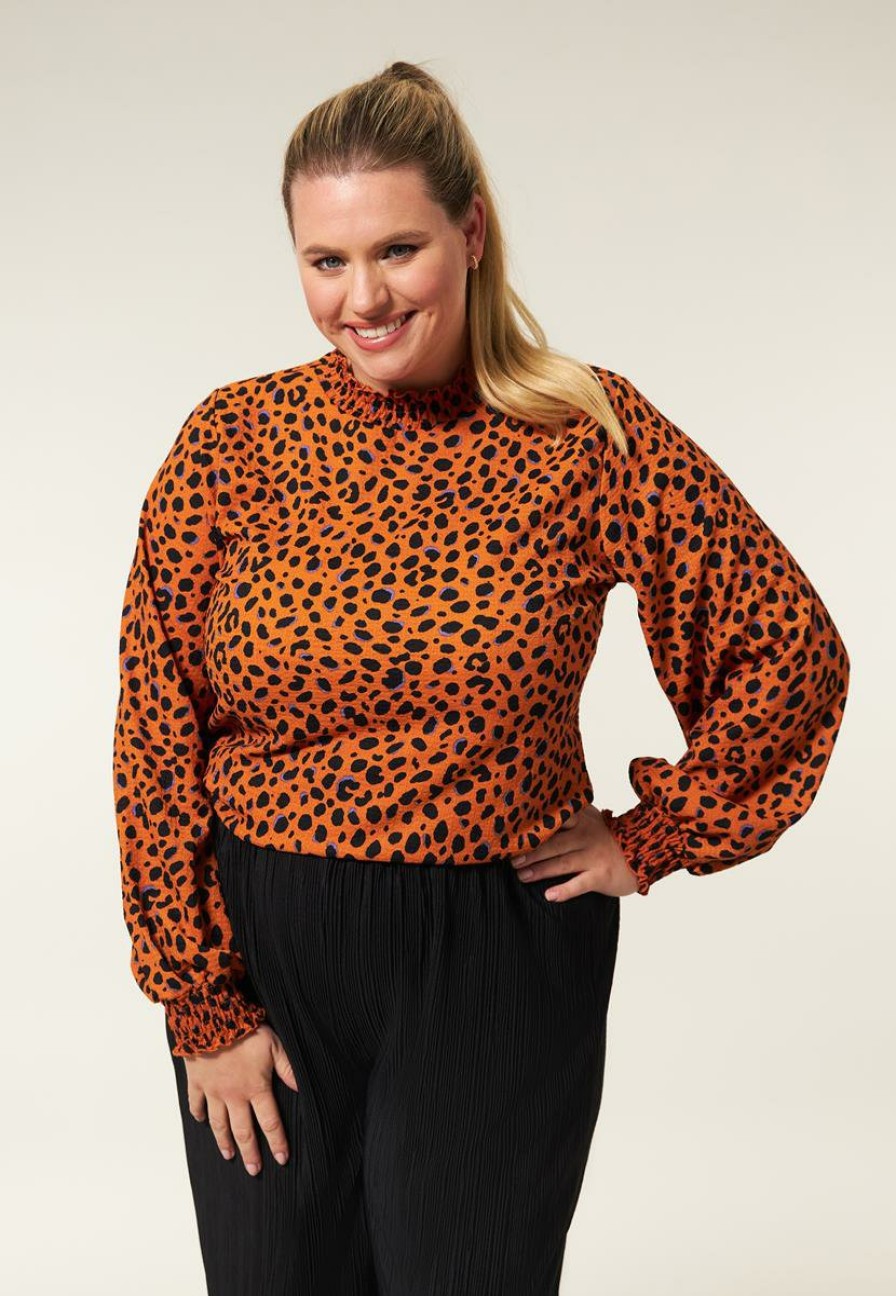 PLUS Miss Etam | Top Print Oranje