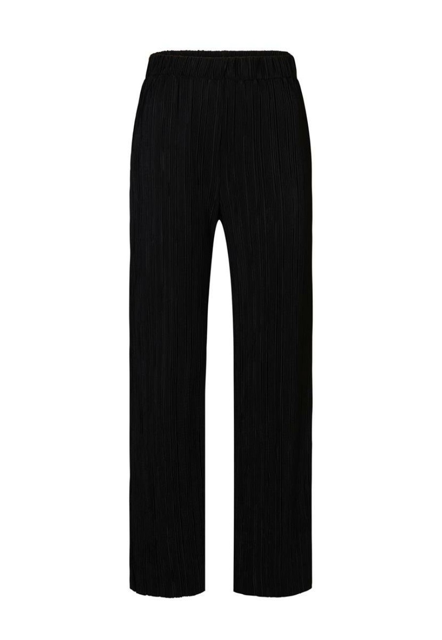 CLOTHING Miss Etam | Broek Wide Leg Plisse Zwart