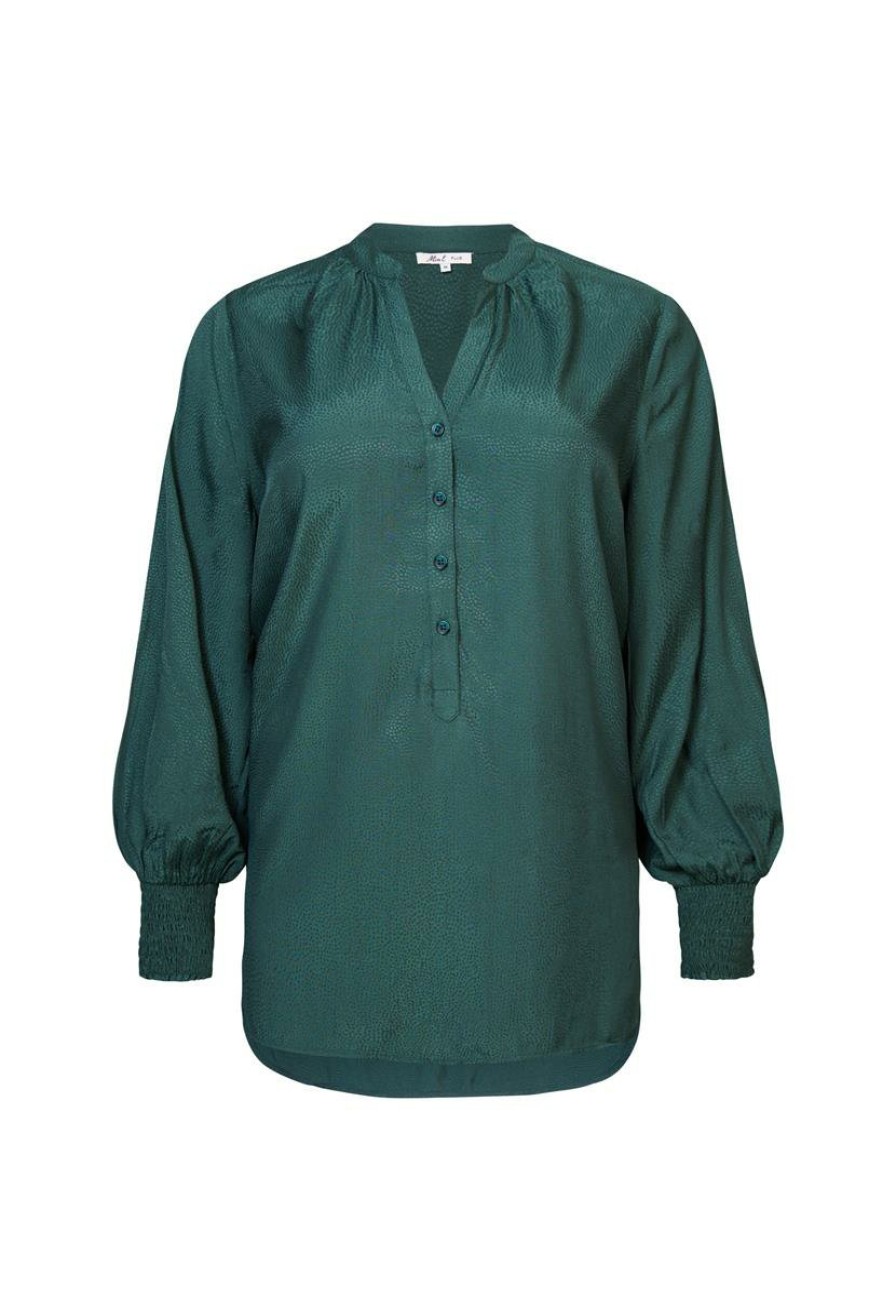 PLUS Miss Etam | Blouse Jacquard Glans Groen