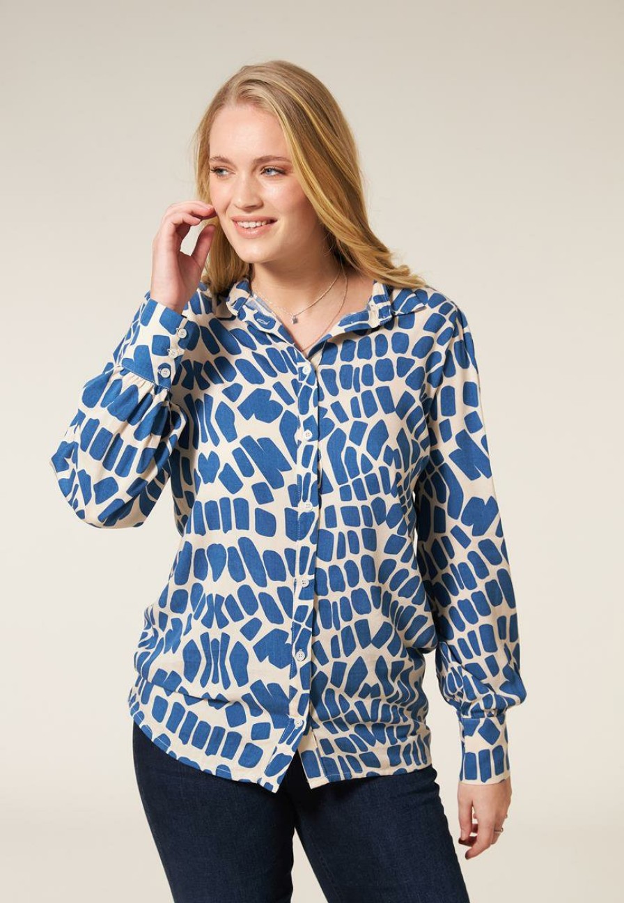 CLOTHING Miss Etam | Blouse Print Blauw