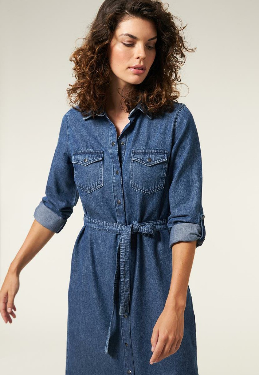 CLOTHING Miss Etam | Jurk Denim Blauw