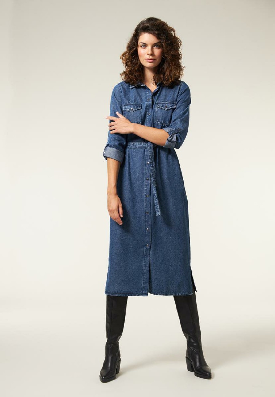 CLOTHING Miss Etam | Jurk Denim Blauw