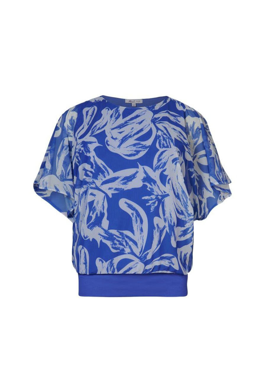 PLUS Miss Etam | Top Print Blauw