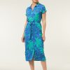 CLOTHING Miss Etam | Jurk Print Blauw