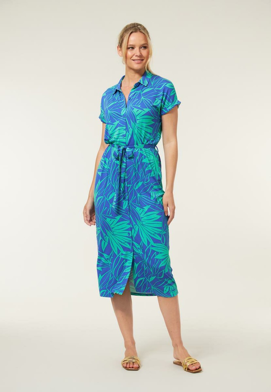 CLOTHING Miss Etam | Jurk Print Blauw