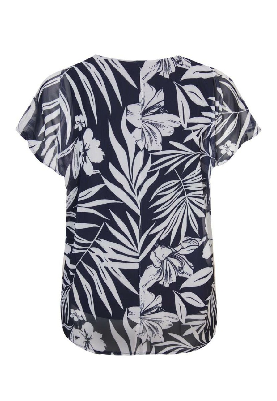 PLUS Miss Etam | Top Print Korte Mouw Blauw