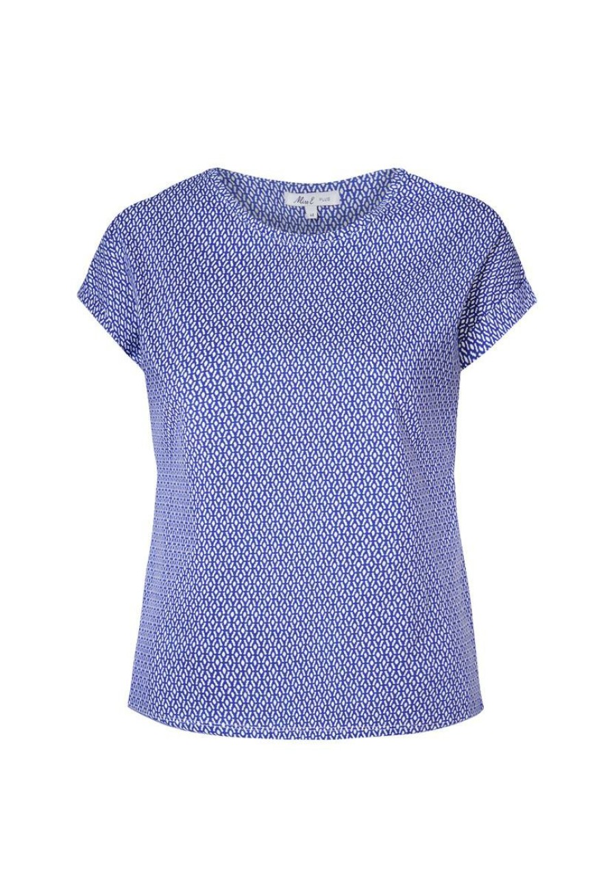 PLUS Miss Etam | Top Print Blauw