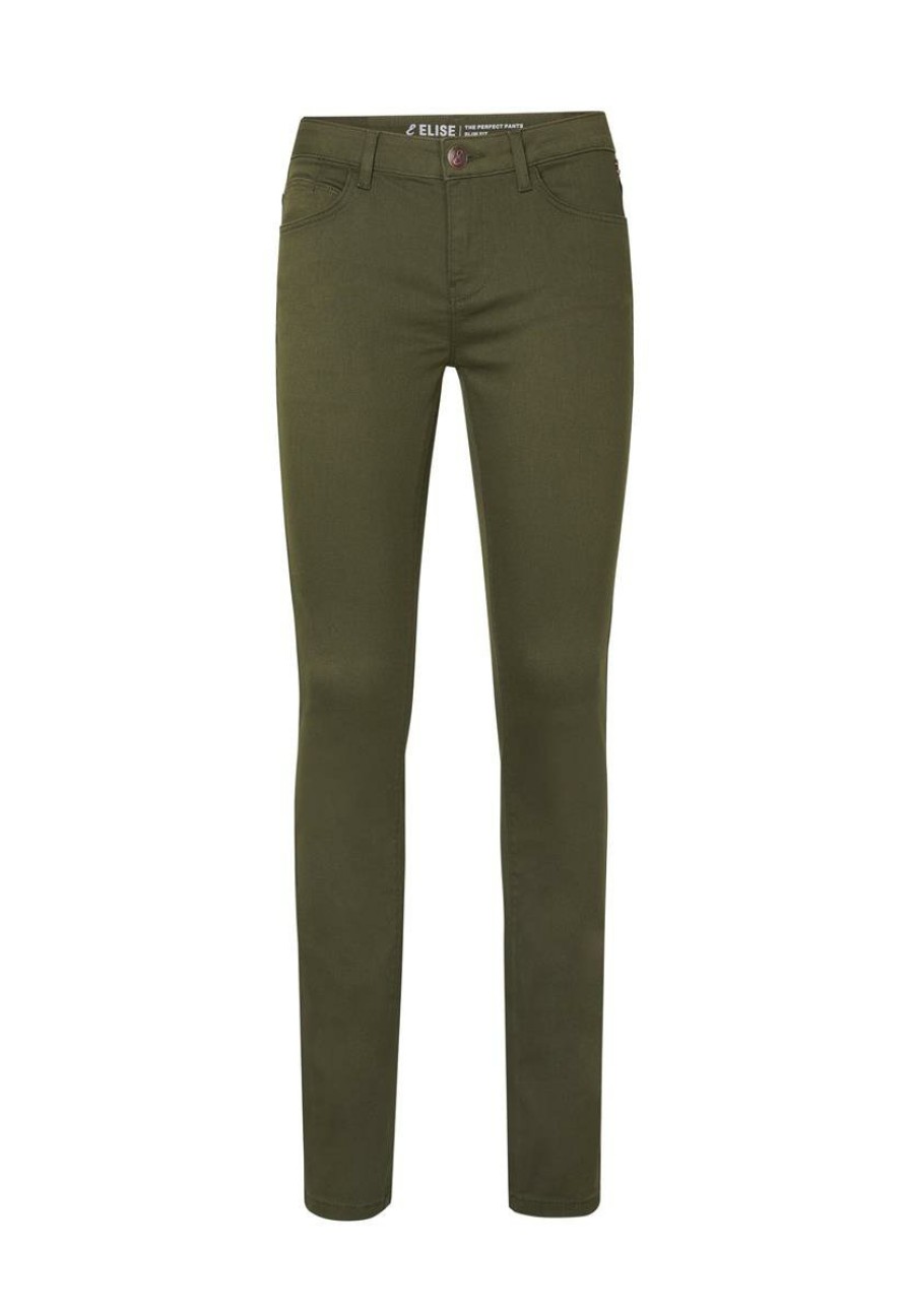 CLOTHING Miss Etam | Broek Slim Fit Groen 36"