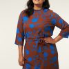 PLUS Miss Etam | Jurk Print Bruin