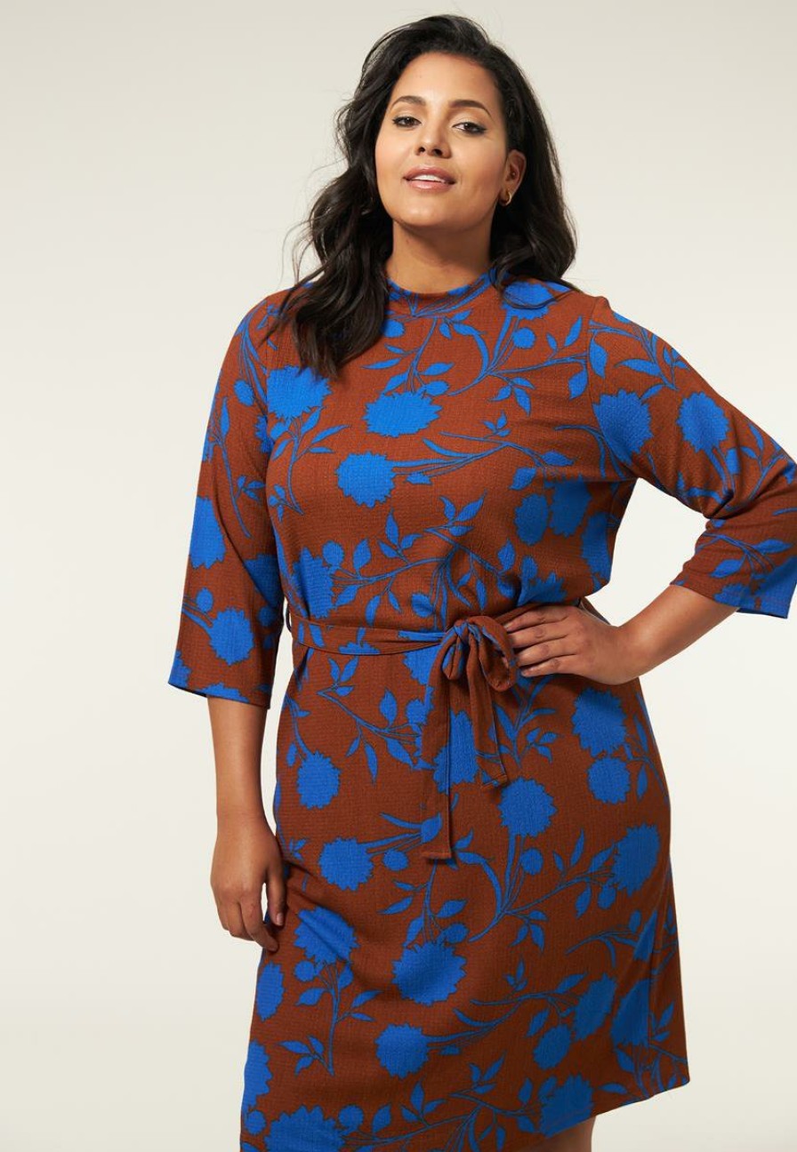 PLUS Miss Etam | Jurk Print Bruin