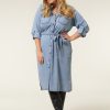 PLUS Miss Etam | Jurk Denim Blauw