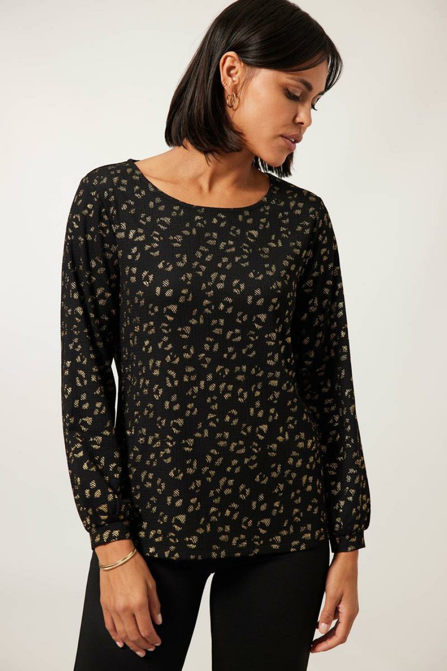 CLOTHING Miss Etam | Top 'Bonnie' Print Goud