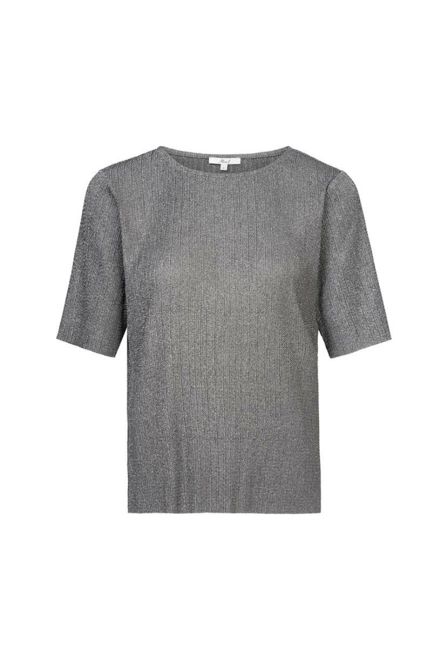 CLOTHING Miss Etam | Top Plisse Zilver