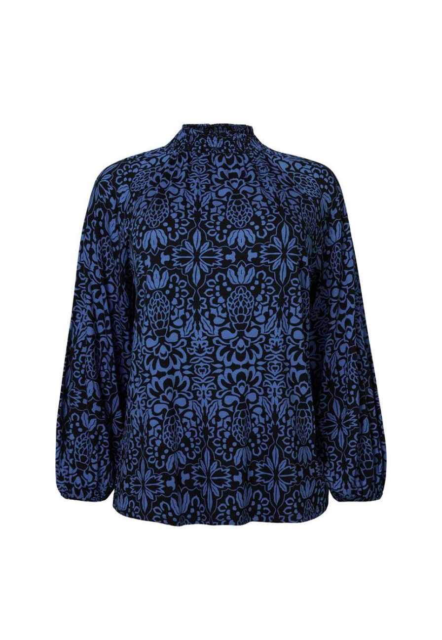 PLUS Miss Etam | Top Print Blauw