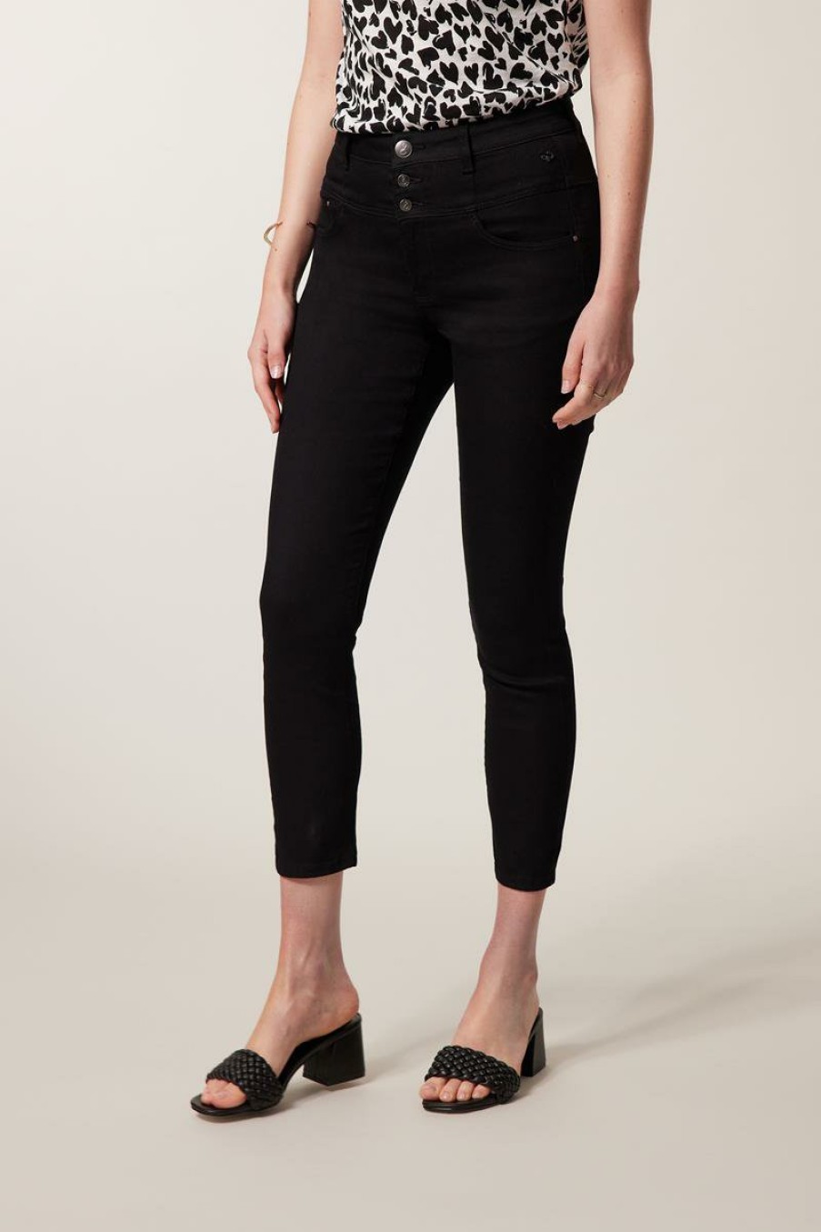 CLOTHING Miss Etam | Broek 'Havanna' 7/8 Zwart